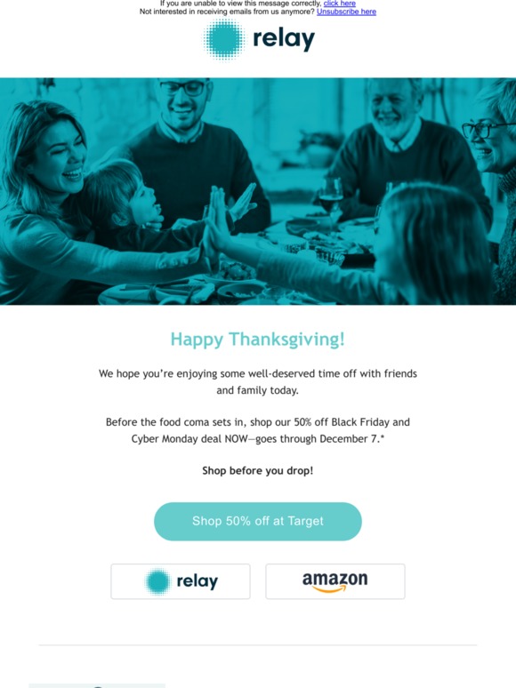 50% off - Gobble up Relay