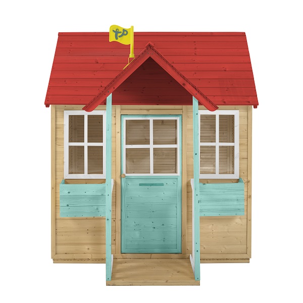 tp hill top wooden tower playhouse with slide