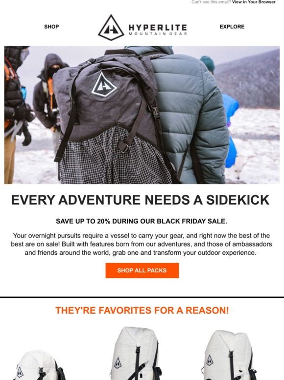 Hyperlite Mountain Gear BLACK FRIDAY DEALS ARE HERE! Milled