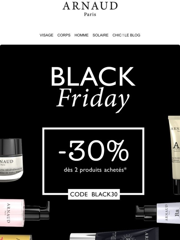 BLACK FRIDAY 🖤 -30% sur tout le site Arnaud Paris !