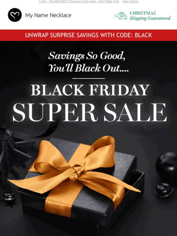 My Name Necklace: BLACK. FRIDAY. IS. ON 