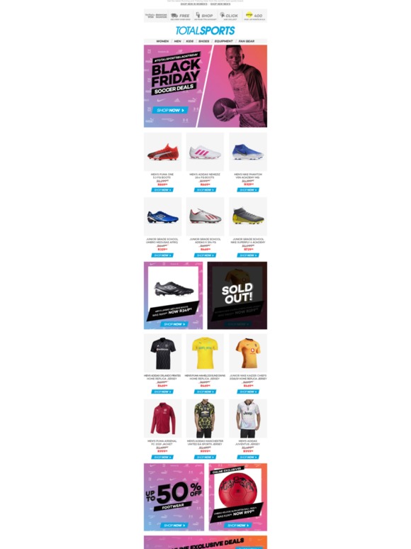 totalsports online store soccer boots