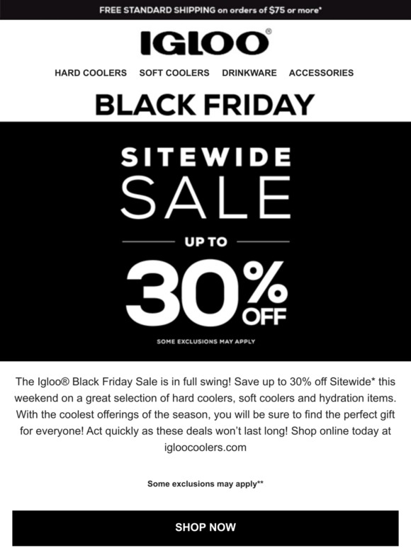 Igloo Coolers 💥 The Igloo Black Friday Sale is on! GO! GO! GO! Milled