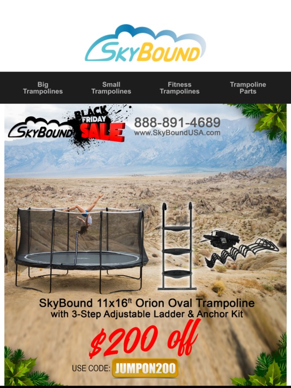 Black Weekend continues with the big Orion SkyBound Trampolines!