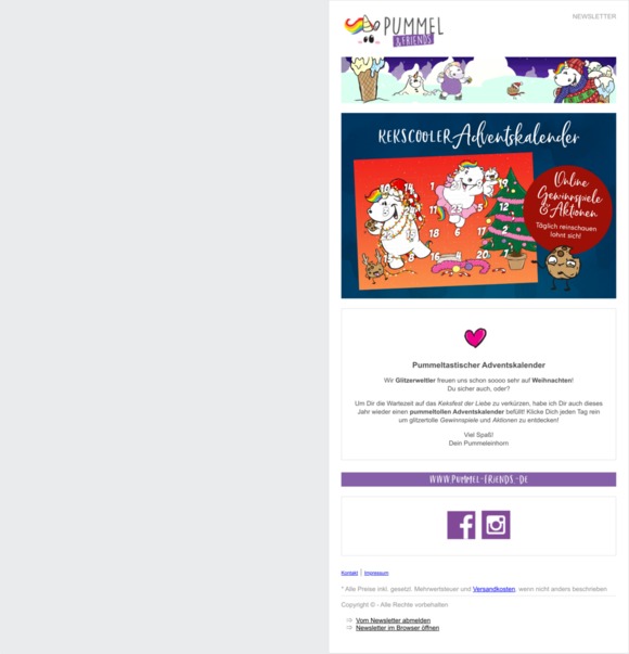 Pummeleinhorn Online Adventskalender