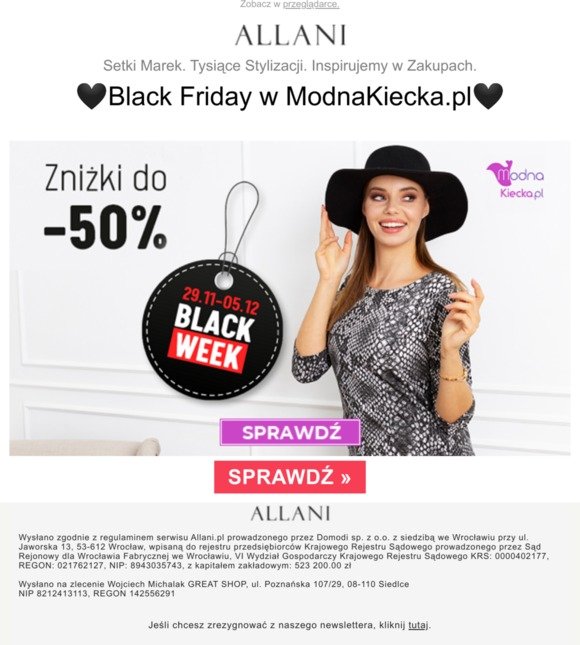 🖤 Rabaty do -50% na Black Friday w ModnaKiecka.pl ✂👗