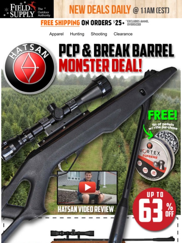 Field Supply Ho. Ho. Hatsan break barrel air gun blowout + FREE