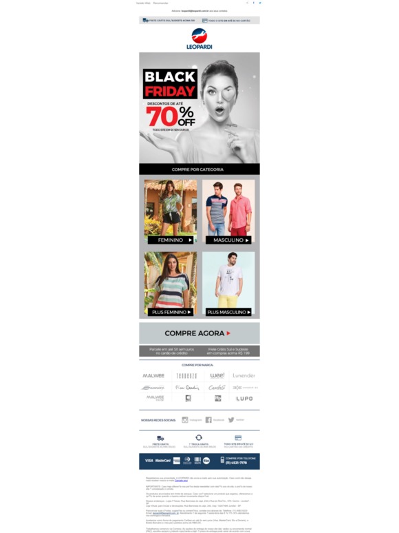 Termina Hoje!!! Black Friday com até 70% OFF!