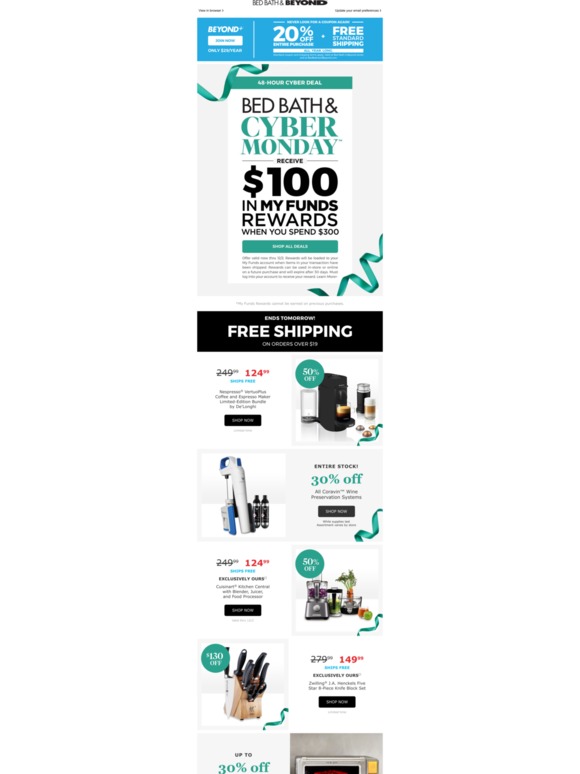 Bed Bath & Beyond It’s ON Get 100 in My Funds REWARDS with this