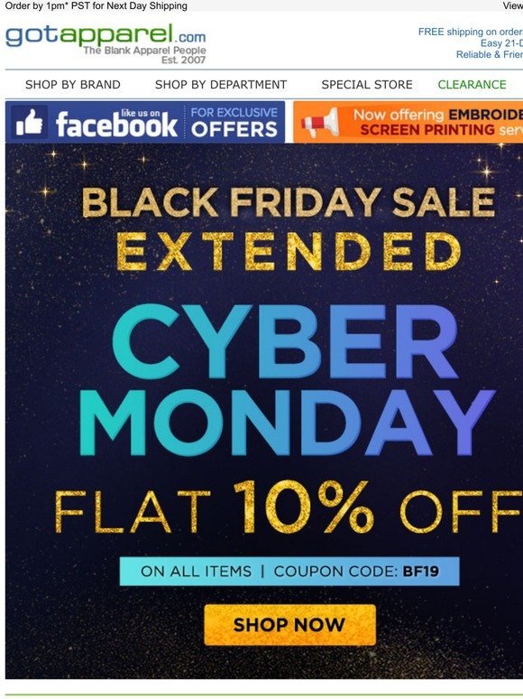 It’s Cyber Monday, 10% Off Everything!