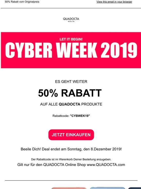 ES GEHT WEITER 😍 CYBER WEEK 😍 50% Rabatt auf ALLES 😍