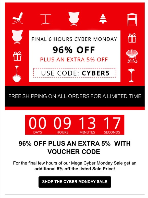ENDING! CYBER MONDAY - 96% OFF PLUS AN EXTRA 5%