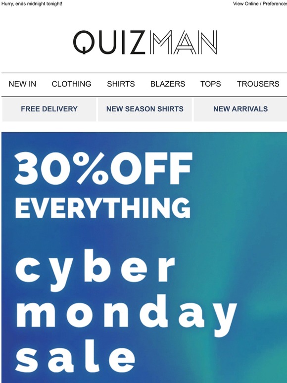 30% OFF EVERYTHING 🎉 Cyber Monday Sale