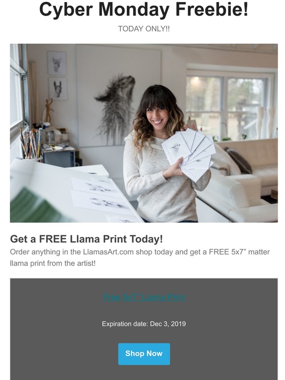 Free Llama Print Today Only!!