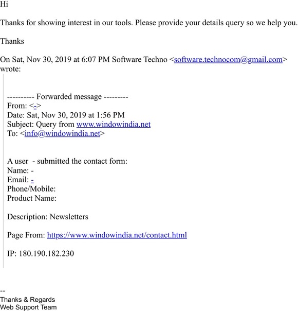 Re: Query from www.windowindia.net