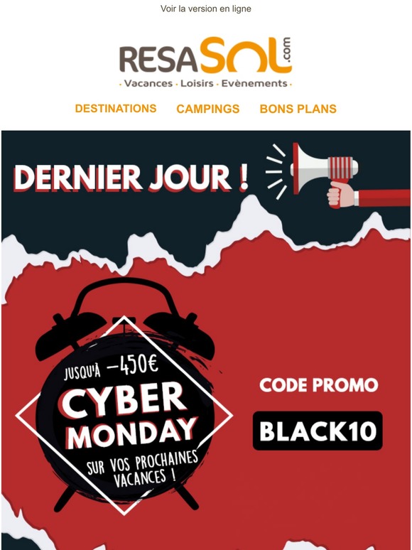 📣 CYBER MONDAY : -10% sur tout le site jusqu'à ce soir !