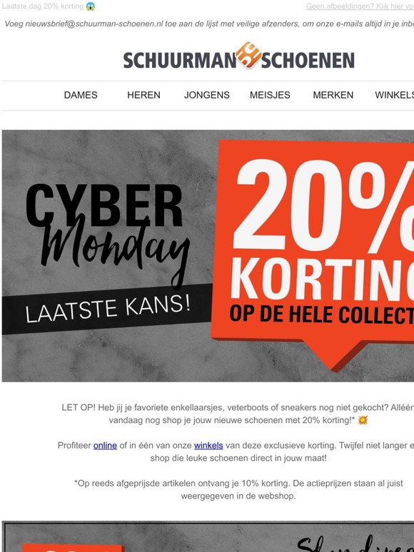 Schuurman Schoenen NL-BE: Het is Cyber Monday! | Milled