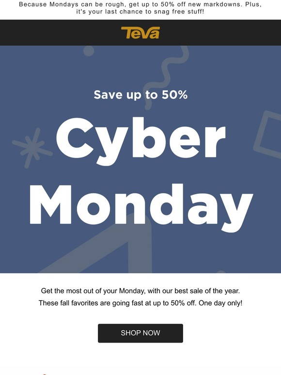 Teva cyber hot sale monday