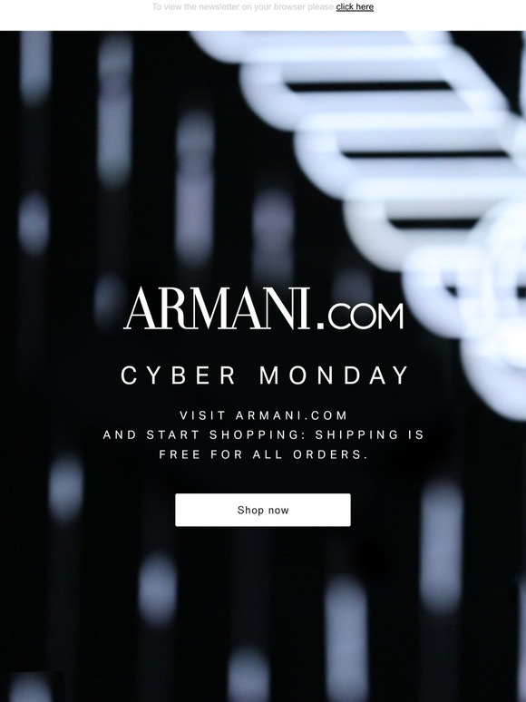 Armani Exchange Cyber Monday free shipping on all orders Milled