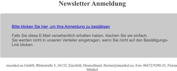 Bitte bestätigen Sie Ihre Anmeldung