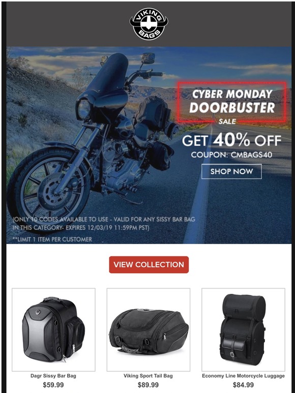 viking dagr sissy bar bag