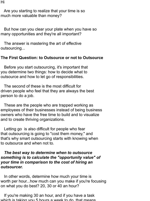 How to use "Outsourcing" to Master Your Time