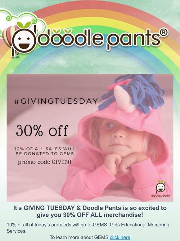 It’s #GivingTuesday & Doodle Pants is shining the light on GEMS!