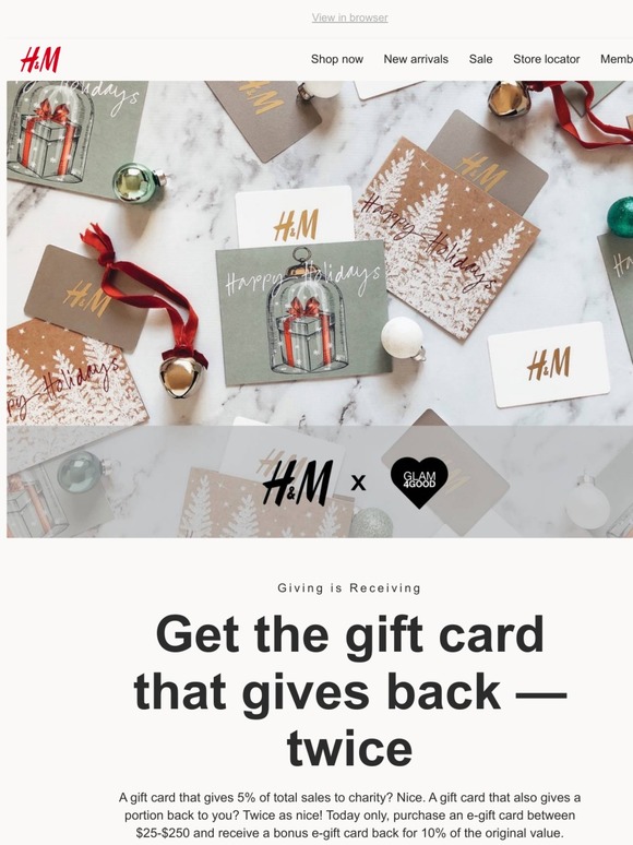 H M It S Giving Tuesday Give An E Gift Card Get 10 Back Milled