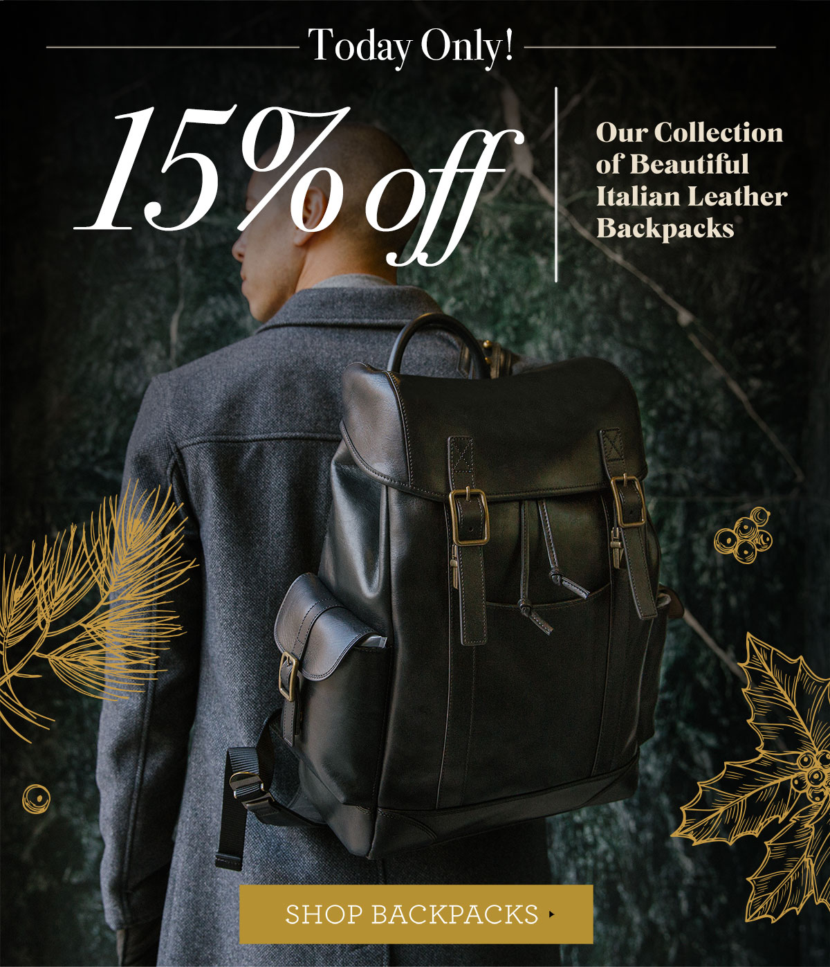 bosca leather backpack