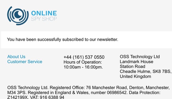 Newsletter subscription success