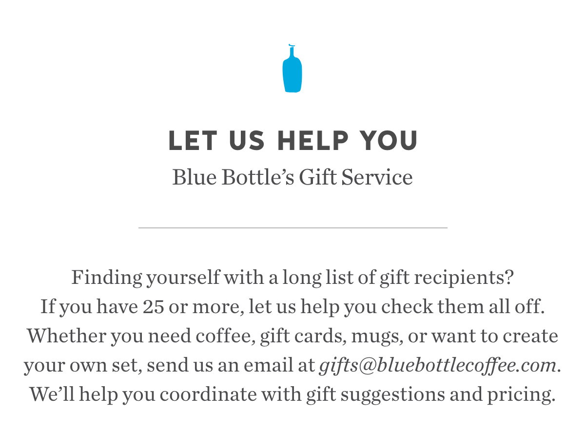 Blue Bottle Coffee: Company Gifts and Gifts for Company | Milled