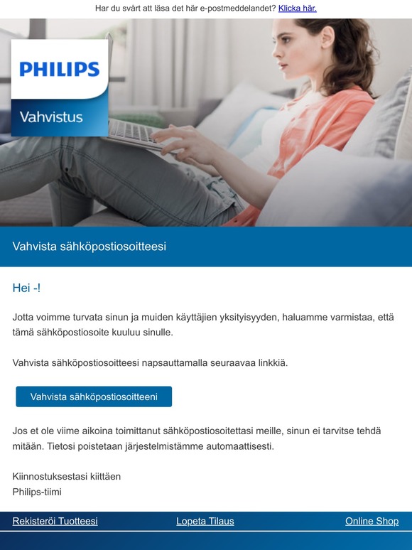 Vahvista sähköpostiosoitteesi