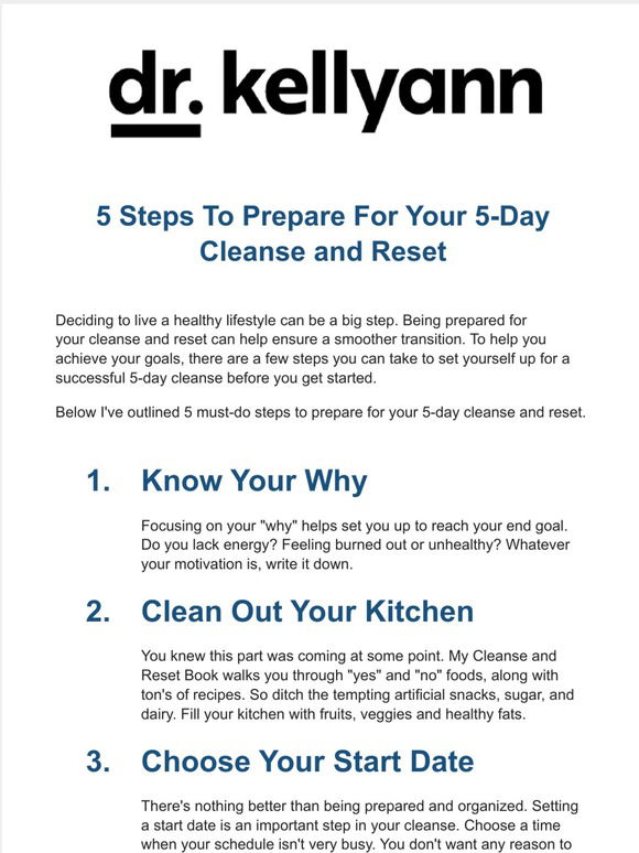 Dr. Kellyann: 5 Steps To Prepare For Your 5-Day Cleanse