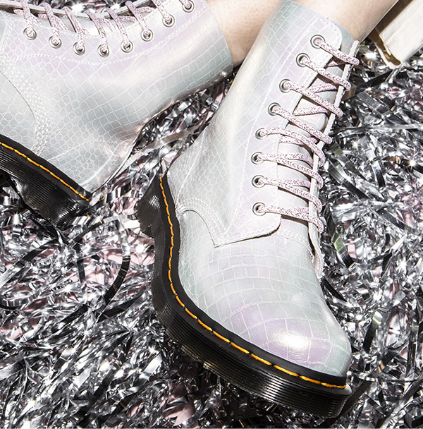 dr martens iridescent croc