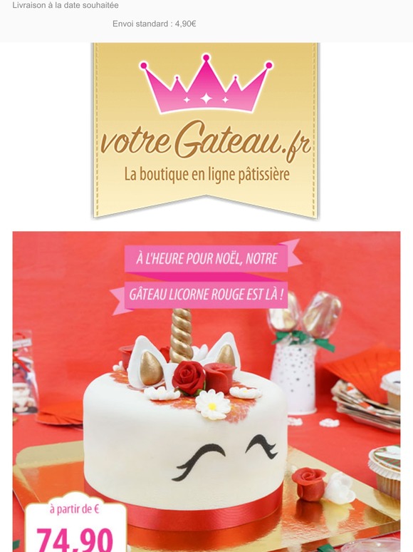 Votre Gateau Nouveau A Temps Pour Vos Fetes De Noel Notre Gateau Licorne Rouge Milled