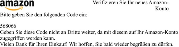 Verifizieren Sie Ihr neues Amazon-Konto