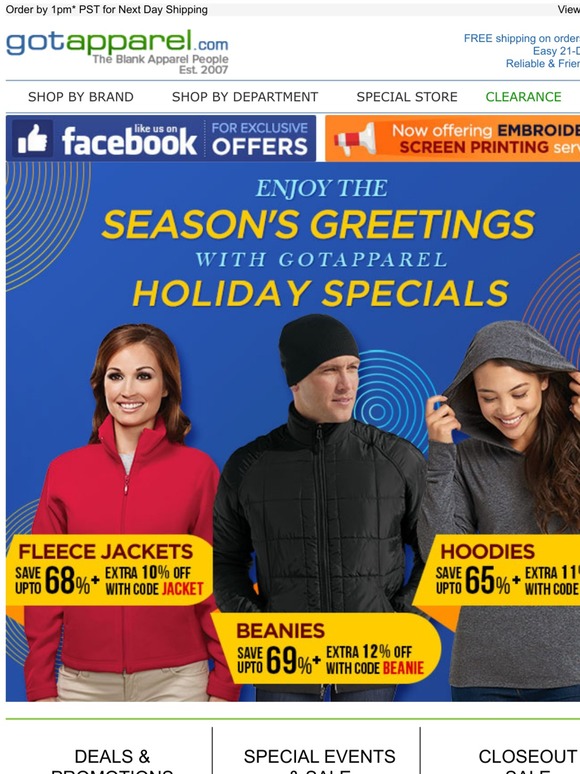 Celebrate the Joy of Saving with GotApparel Specials!