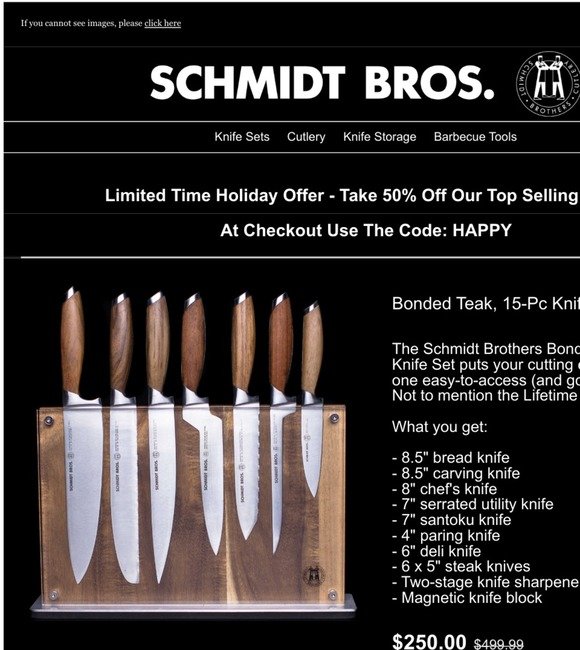 Best Buy: Schmidt Brothers Bonded Teak 7-Piece Knife Block Set