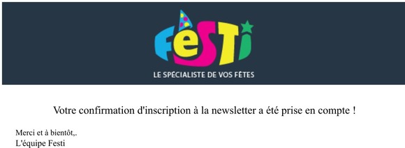 Abonnnement à la newsletter réussi