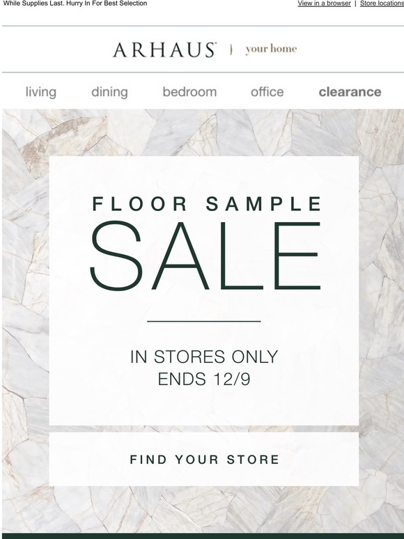 Arhaus Floor Sample Sale Going On Now! Milled