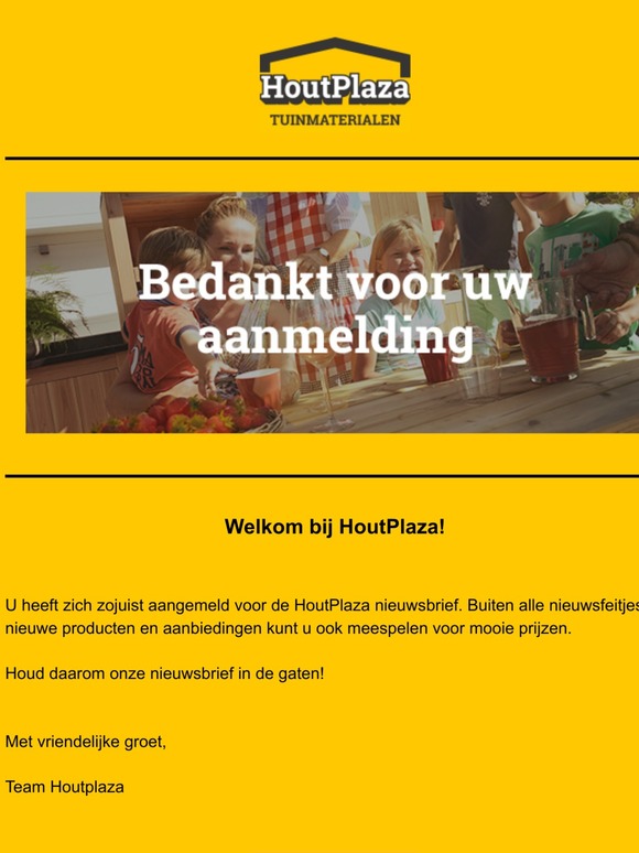 Bedankt voor uw aanmelding