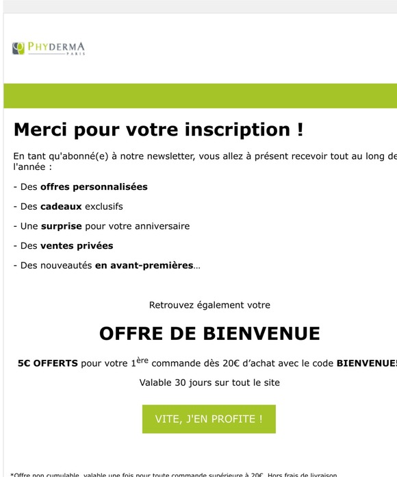 Votre Offre de Bienvenue vous attend