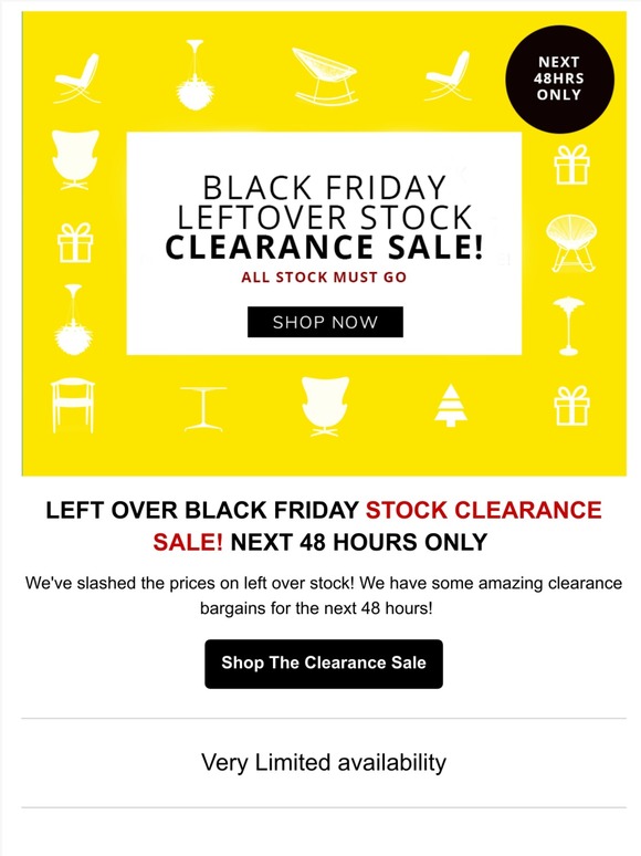 LEFTOVER BLACK FRIDAY STOCK CLEARANCE SALE!