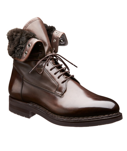 santoni shearling boots