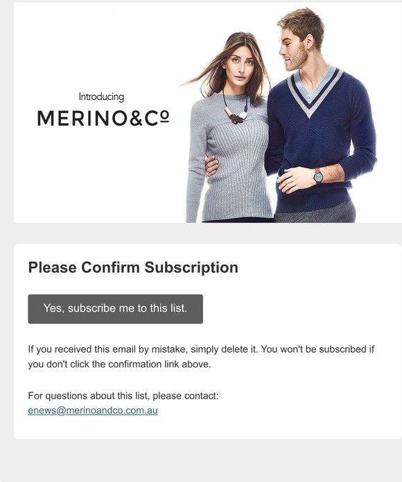 Merino & Co: Please Confirm Subscription 