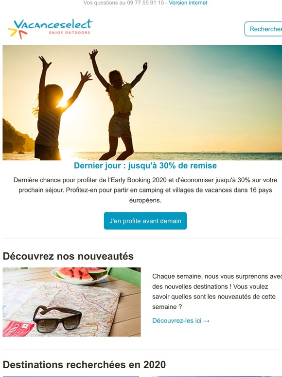 Dernier jour : Early Booking jusqu'à -30%