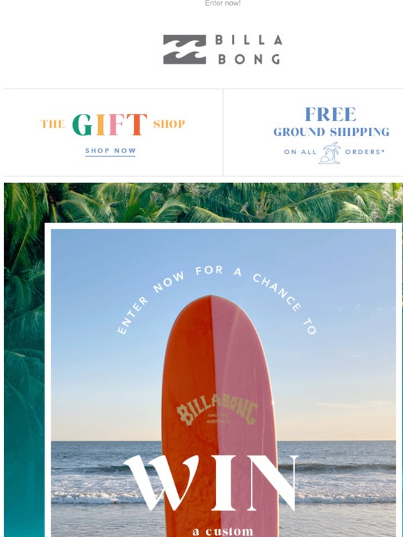 Billabong WIN a custom Know The Feeling Surfboard Milled