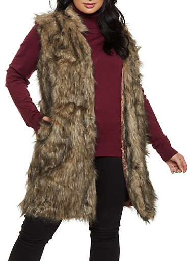 plus size fur vest