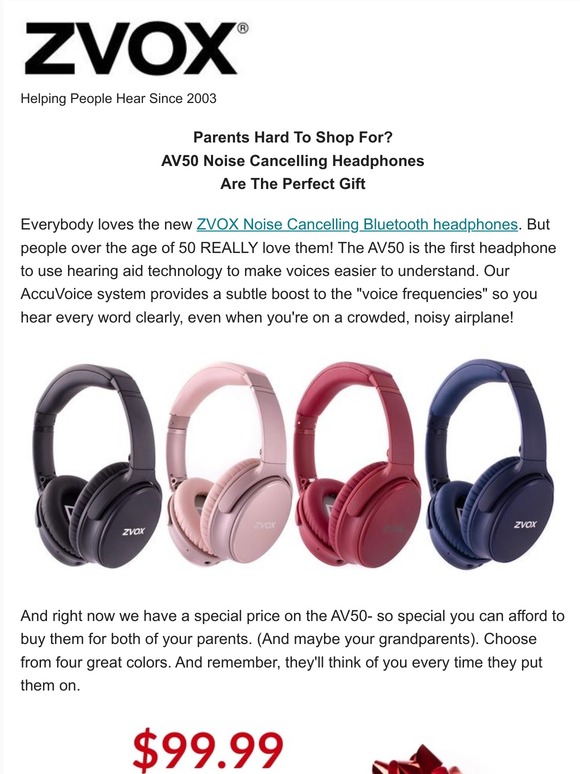 zvox accuvoice noise cancelling headphones