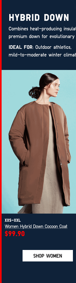 Women Hybrid Down Cocoon Coat Best Sale 